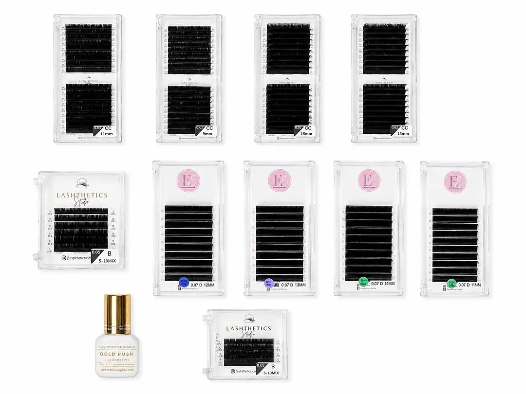 Professional lash supplies used by Lash Artistry By Nellie